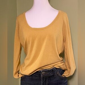 Lightweight Mustard Scoop Neck Sweater